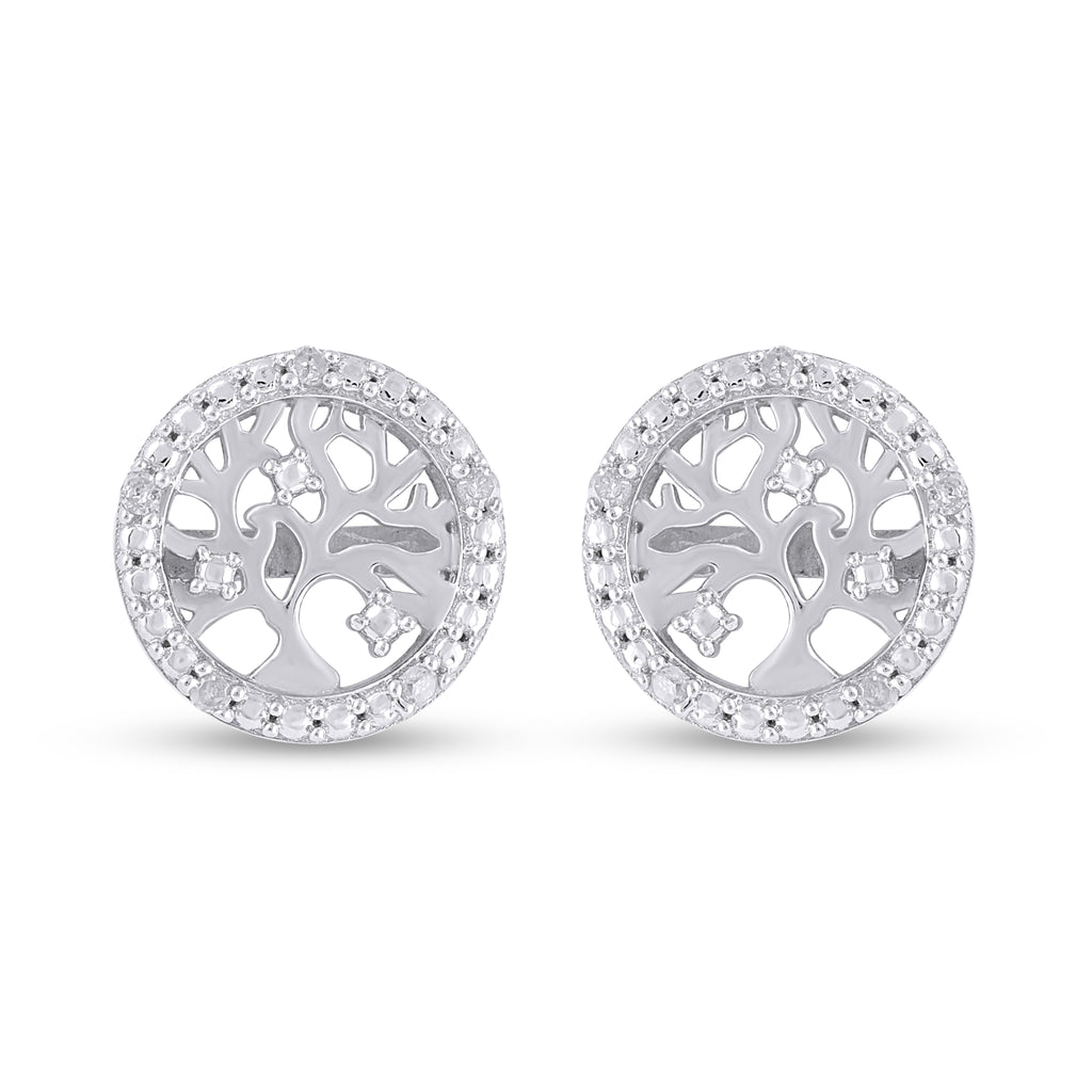 925 SS 0.03CT D- EARRINGS