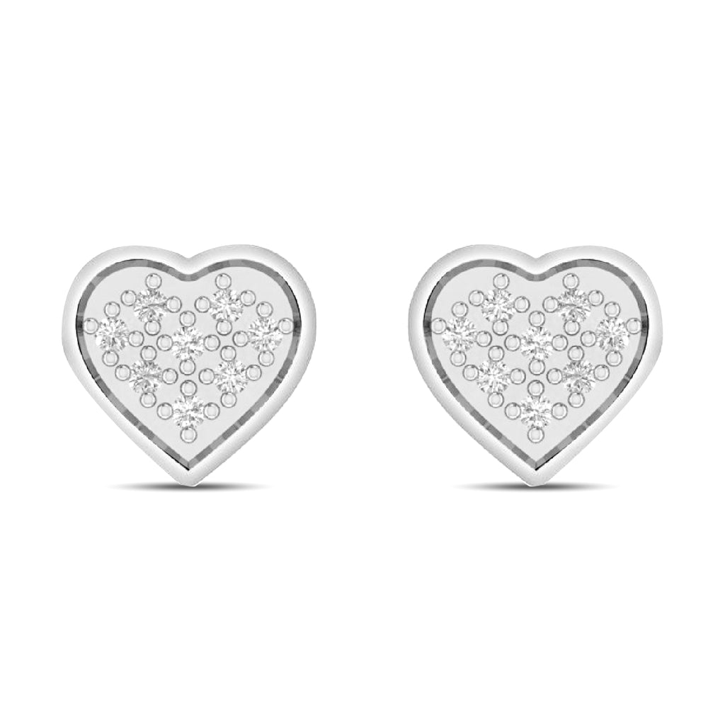 CLOSEOUT 10KT 0.04-0.05CT D-EARRINGS "HEART"