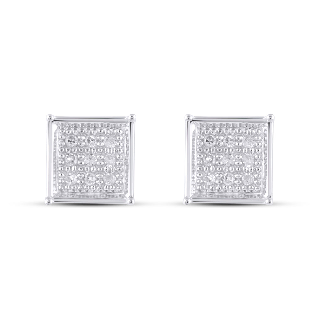 CLOSEOUT 10KT 0.05CT D-EARRINGS"SQUARE"