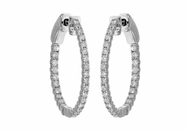 14KT 0.95-1.01CT D-EARRINGS "HOOPS"
