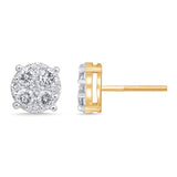 10KT 0.98-1.04CT D-KING FLOWER EARRINGS
