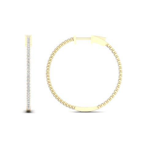 CLOSEOUT 14KT 1.00CT D-EARRINGS "HOOPS"