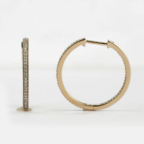 CLOSEOUT 14KT 0.33CT D-EARRINGS "HOOPS"