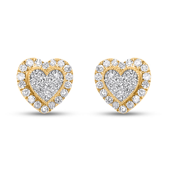 10KT 0.14-0.17CT D- EARRINGS "HEART"