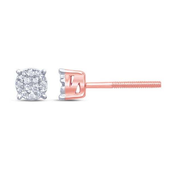 10K 0.11 CT D-SUPER FLOWER EARRINGS