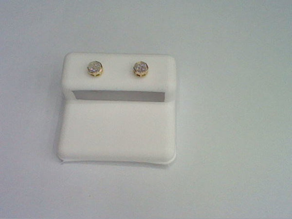 CLOSEOUT 10KT 0.04CT D-EARRINGS "HEXAGON"