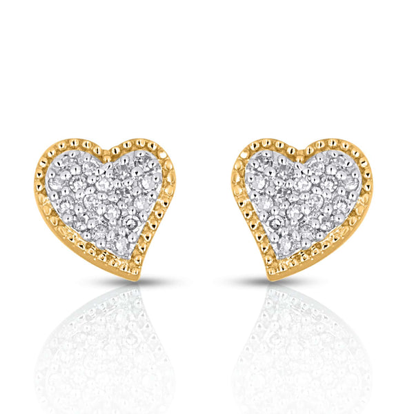 10KT 0.10CT D-EARRINGS "HEART"