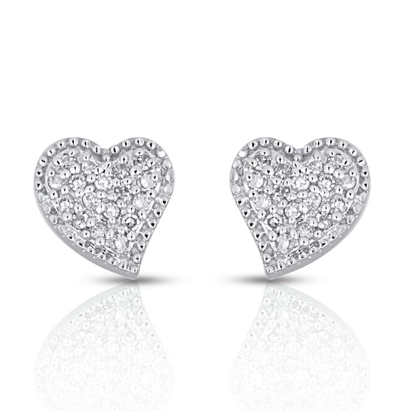 10KT 0.10CT D-EARRINGS "HEART"