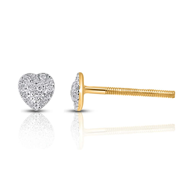 10KT 0.06CT D-EARRINGS "HEART"