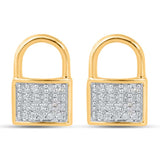 10KT 0.10CT D-EARRINGS "LOCK"