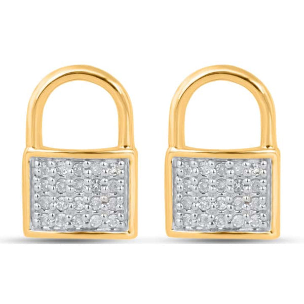10KT 0.10CT D-EARRINGS "LOCK"