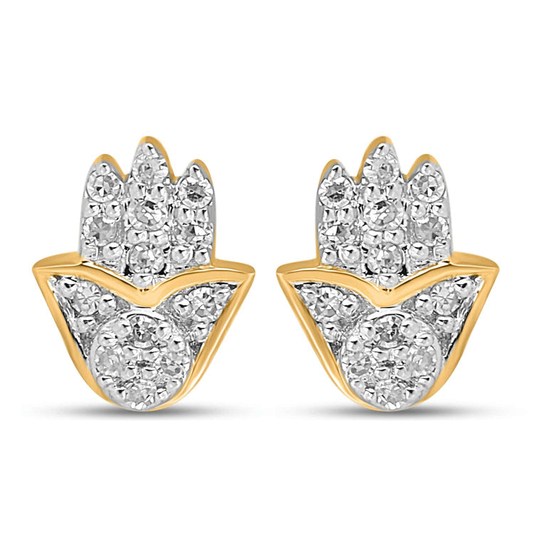 10KT 0.05CT D-EARRINGS "HAND"