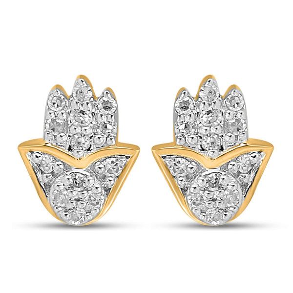 10KT 0.05CT D-EARRINGS "HAND"
