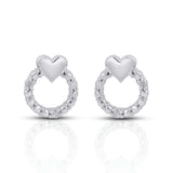 925 SS 0.025CT D- EARRINGS "HEART"