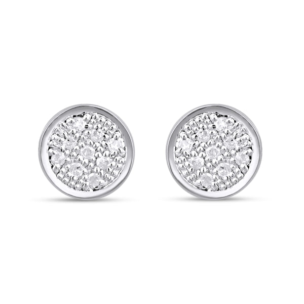 CLOSEOUT 10KT 0.04CT D-EARRINGS"ROUND"