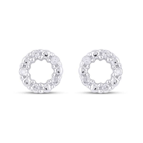 925 SS 0.03CT D- EARRINGS