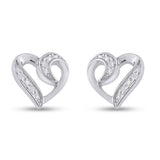 925 SS 0.02CT D- EARRINGS "HEART"
