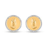10KT 0.14CT D-EARRINGS "PRAYING HAND"
