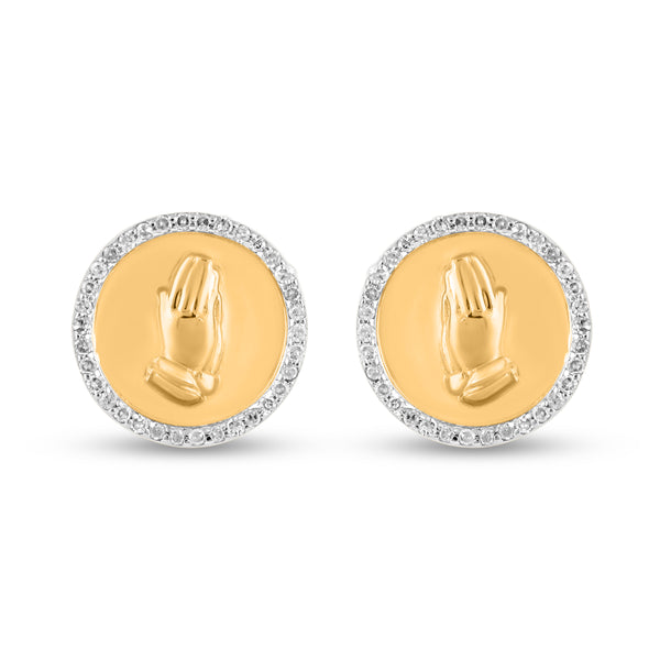 10KT 0.14CT D-EARRINGS "PRAYING HAND"