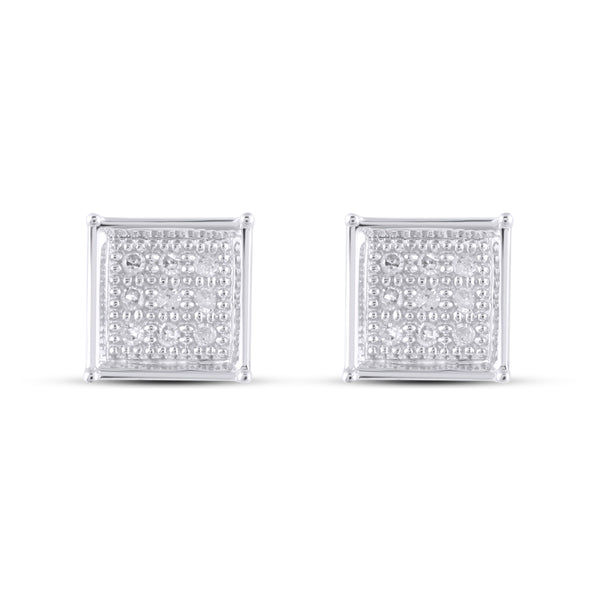 CLOSEOUT 10KT 0.05CT D-EARRINGS"SQUARE"