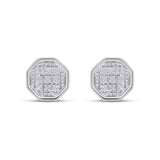 CLOSEOUT 10KT 0.05CT D- EARRINGS"HEXAGON"