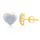 CLOSEOUT 10KT 0.30CT D-EARRINGS " HEART DOME"