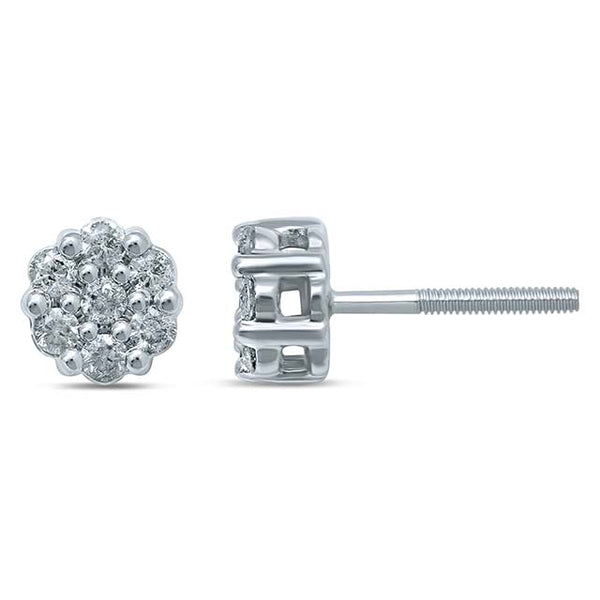 10K 0.31-0.36CT D-EARRING RDS 'FLOWER'