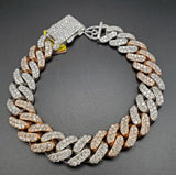 10K Miami Cuban Iced Dual Color Bracelet