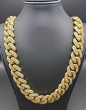 10K Yellow Gold & Diamond Miami Cuban Chain For Men