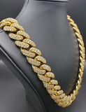 10K Yellow Gold & Diamond Miami Cuban Chain For Men