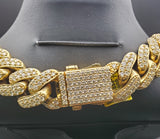 10K Yellow Gold & Diamond Miami Cuban Chain For Men