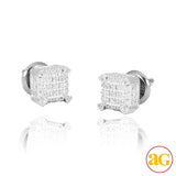 10KW 0.30CTW DIAMOND DICE MICRO PAVE EARRINGS