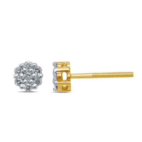 10K 0.10-0.13CT D-EARRING RDS "FLOWER" PRONG SETTING