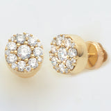 10KY 1.55CTW DIAMOND FLOWER EARRINGS