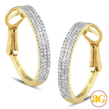 10KY 0.35CTW DIAMOND HOOP EARRINGS [FLAT EDGE]