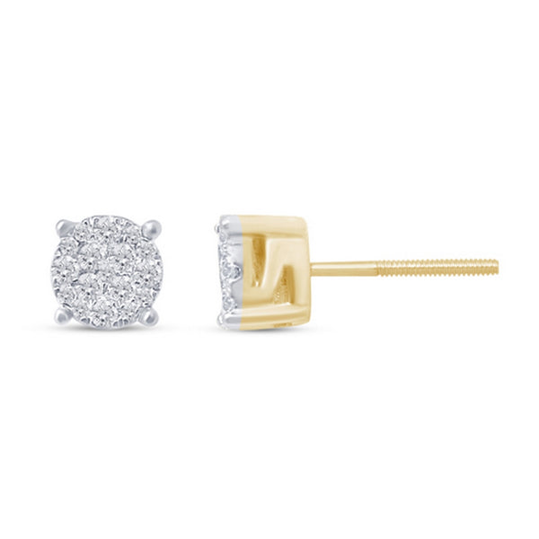10K 0.14-0.17CT D-EARRING RDS "SUPER FLOWER" MICRO PRONG
