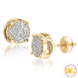 10KY 0.25CTW DIAMOND CONCAVE DISC EARRINGS