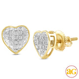 10KY 0.10CTW DIAMOND INVERTED HEART EARRINGS