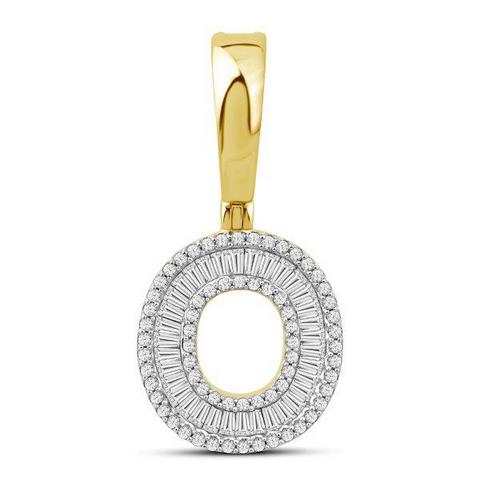 10KT 0.45CT D-BAGUETTE INITAL "O"