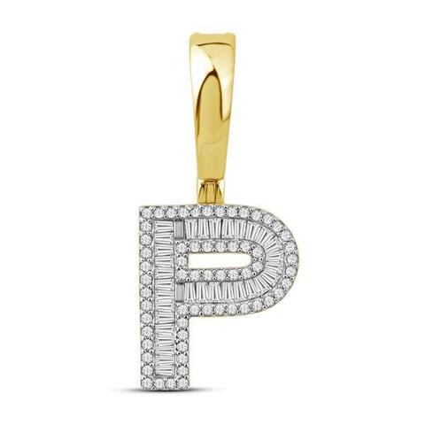 10K 0.43CT D-BAGUETTE INITIAL "P"