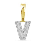 10K 0.33CT D-BAGUETTE  INITIAL "V"