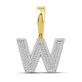 10K 0.62CT D-BAGUETTE  INITIAL "W"