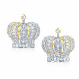 SPL PRICE: 10K 0.25CT D-MICROPAVE EARRINGS " CROWN "