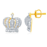 SPL PRICE: 10K 0.25CT D-MICROPAVE EARRINGS " CROWN "