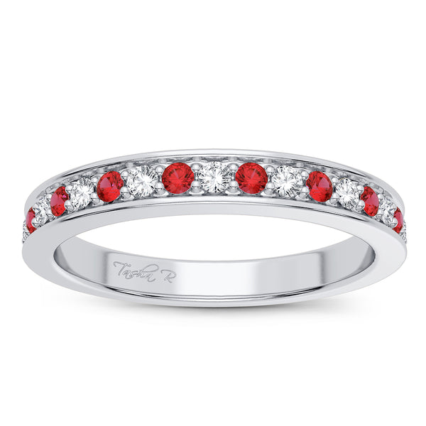 14k 0.12ct Gemstones with Diamonds Band