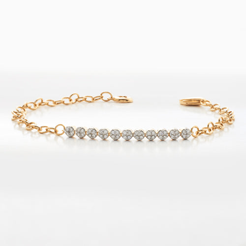 14KY 0.55CTW DIAMOND ADJUSTABLE BRACELET - SINGLE