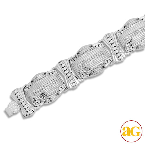 14KW 8.00CTW DIAMOND MENS BRACELET