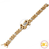 10KY 1.00CTW DIAMOND MENS BRACELET 8.5"