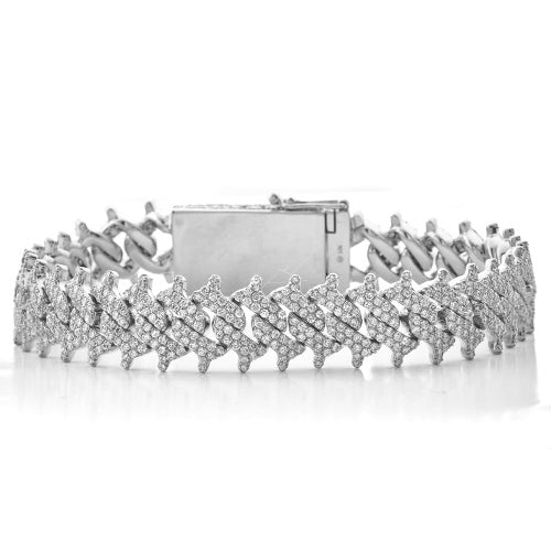 10KW 10.75CTW DIAMOND SPIKE MIAMI CUBAN BRACELET