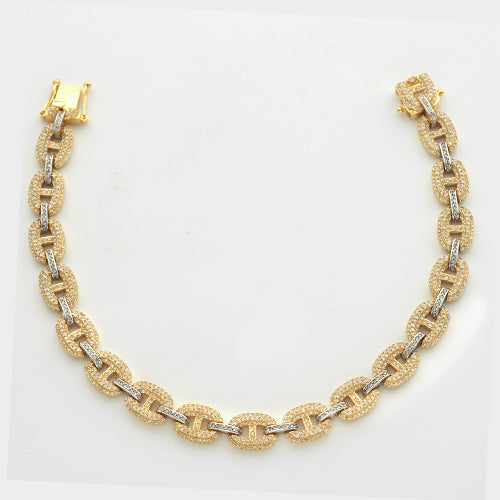 10KY+W 3.25CTW DIAMOND GUCCI LINK BRACELET